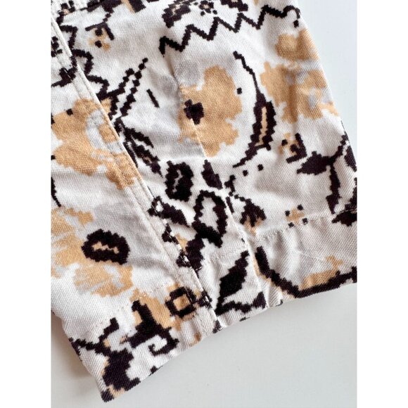 ANTHROPOLOGIE Floral Printed Cotton Corduroy Tapered Utility Pants, Size 2 - Picture 8 of 16